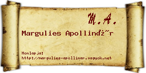 Margulies Apollinár névjegykártya